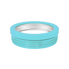 Aqua and Yellow Striped Slim Can Cooler