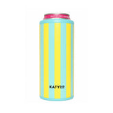 Aqua and Yellow Striped Slim Can Cooler