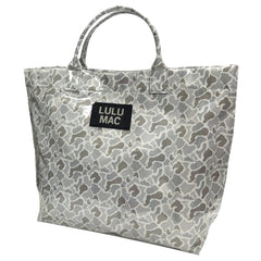 Lulu Mac Plastic Coated Tote Bag in White Camo