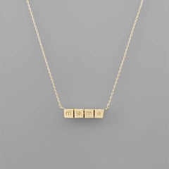 Gold Block Mama Necklace