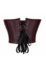 Brown Faux Leather Corset Top