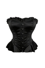Black Satin Strapless Corset Top