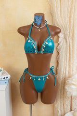 Blue Halter Two-Piece Bikini Set
