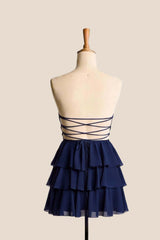 Burgundy Chiffon Tiered Short Dress
