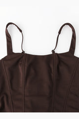Burgundy Square Corset Top