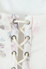 Blue Shoulder Tie Corset Top