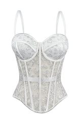 Apricot Sweetheart Lace Corset Top