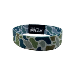 Tap To Pray Wristband in River Rock Camo Moss Slate