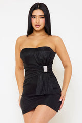 Symphony Dress - Shimmer Glitter Tube Top Mini Dress