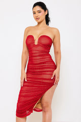 Symphony Dress - Rhinestone Sweetheart Midi Dress