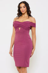 Symphony Dress - Mesh With Techno Crepe Midi Dress
