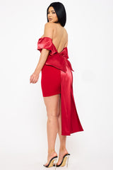 Symphony Dress - Satin Ribbon Bow Detail Back Mini Dress