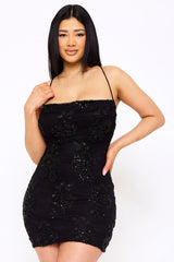 Symphony Dress - Floral Lace With Bead Detail Mini Dress