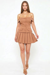 Woven Off The Shoulder Mini Dress