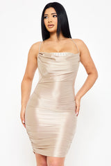 Symphony Dress - Rectangle Rhinestone On Pearl Satin Mini Dress