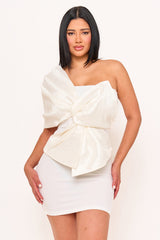 Symphony Dress - One Shoulder Twist Tie Detail Front Mini Dress