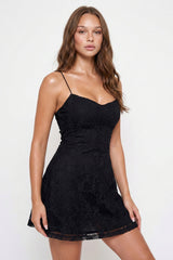 Symphony Dress - Fleur Faux Fur Tape Flare Mini Dress
