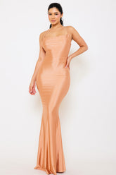 Symphony Dress - Basic Cowl Neck Slim Maxi Dress