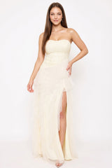 Symphony Dress - Sequin On Lace With Layers Of Mesh Maxi Dress