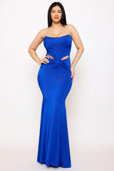 Satin Bustier Top Maxi Dress