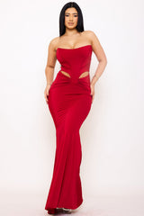 Satin Bustier Top Maxi Dress