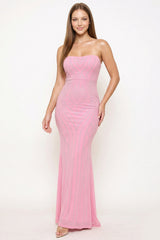 Symphony Dress - Patterned Rhinestone Maxi Dress