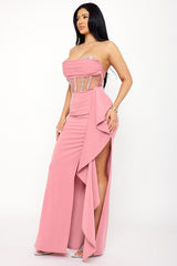 Rhinestone Bust With Crezia Maxi Dress