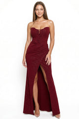 Symphony Dress - Glittered Bustier Top Maxi Dress