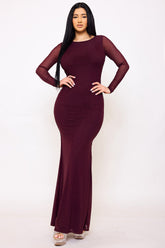Symphony Dress - Rhinestone On Power Mesh Open Back Maxi Dress