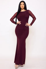 Symphony Dress - Rhinestone On Power Mesh Open Back Maxi Dress