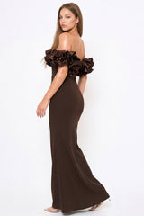 Symphony Dress - Ruffle Off The Shoulder Maxi Dress