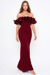 Symphony Dress - Ruffle Off The Shoulder Maxi Dress
