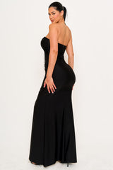Sequin On Satin Maxi Dress