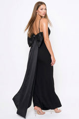 Symphony Dress - Oversized Ribbon Bow On The Back Detail Mermaid Maxi Dress