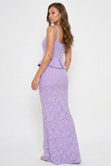 Lace Skirt Peplum Maxi Dress