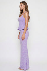 Lace Skirt Peplum Maxi Dress