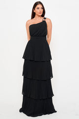 Symphony Dress - Pleated Chiffon Multi Layered Maxi Dress