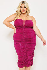 Symphony Dress - Sequin Sweetheart Neck Plus Size Night Out Midi Dress