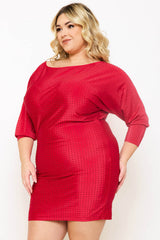 Symphony Dress - Shakira Rib With Rhinestone Plus Size Night Out Mini Dress