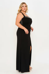 Symphony Dress - Pearl And Rhinestone Embellished Plus Size Maxi Dress