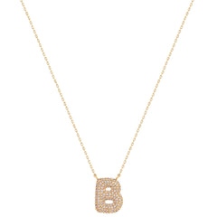 Initial Diamond Bubble Necklace