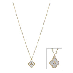 Mop Clover Initial Letter Necklace