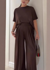 Leanne™ | Casual Top & Wide-Leg Pants Set