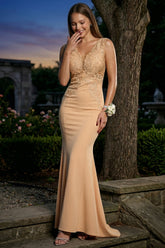 Symphony Dress - Off The Shoulder With Flower Lace And Rhinestone Trumpet/Mermaid Maxi Dress