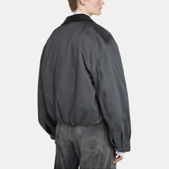 Acne Studios SS25 Men's and Women's Barn Logo Patch Fitted Zip Off Shoulder Long Sleeve Bomber Jacket #332324