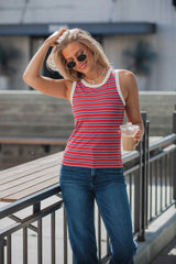 All-Day Stripe Tank Top - Red