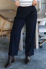 Anabelle Black Pleated Trousers - FINAL SALE