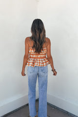 Aureum Multi Plaid Smock Top-FINAL SALE