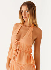 Dione Halter Top - Peach