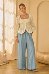 Poplin Peplum Top